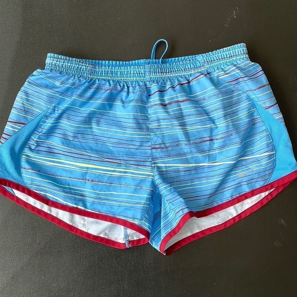 EC Nike Blue / Burgundy Drawstring Lined Shorts - Size Small
